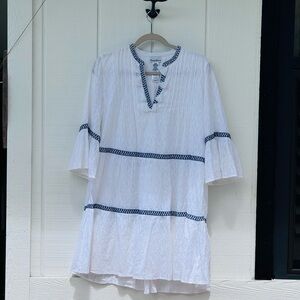 Tommy Bahama White Shirt with Blue Trim